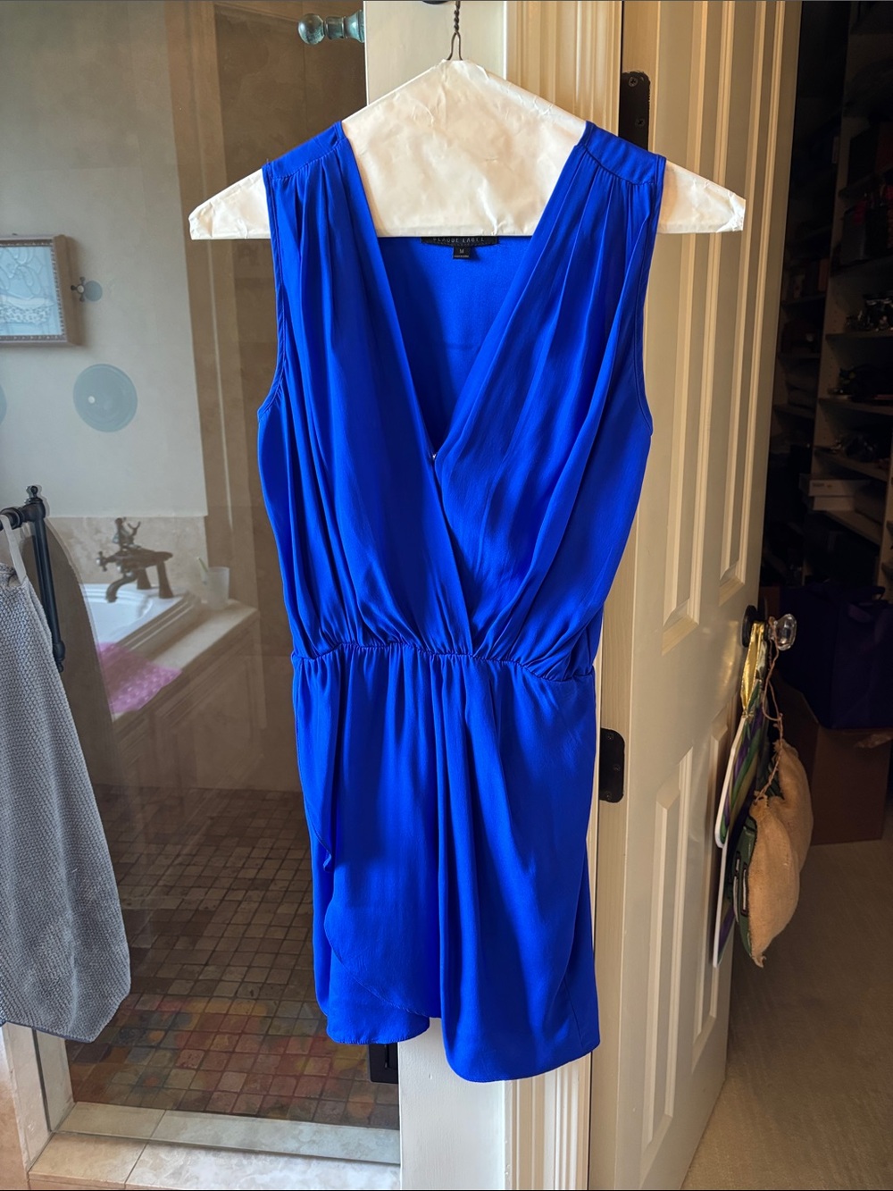 Blaque Label Bold Royal Blue Sleeveless V-Neck Mini Dress
